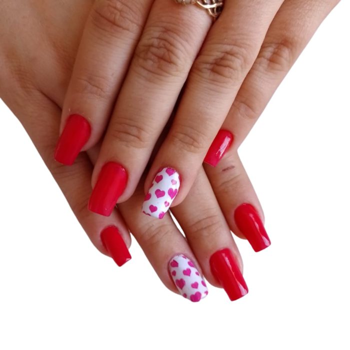 CO004-Adesivos de Unhas Corações Rosa - Image 2