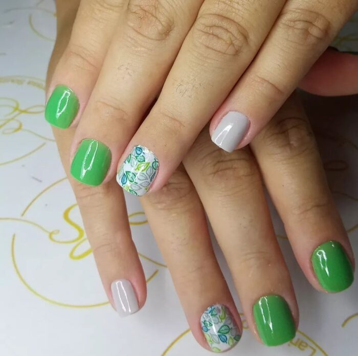 F023-Adesivos de Unhas Folhas - Image 2